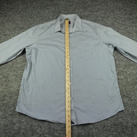 UNTUCKit Shirt Mens Extra Large White Blue Geometric Moreschi Regular Fit Casual - Picture 6 of 12